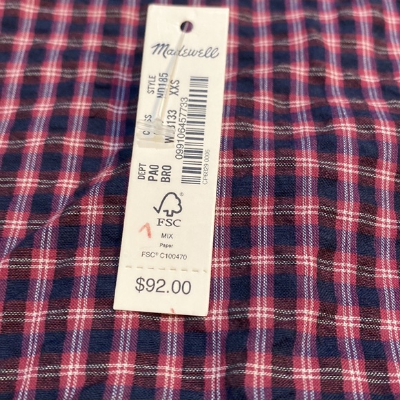 Madewell | NWT Plaid Flutter Sleeve Blouse - Picture 4 of 7